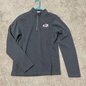 NHL CO Aves Black/grey Quarter-Zip Pullover with Burgundy & White Logo